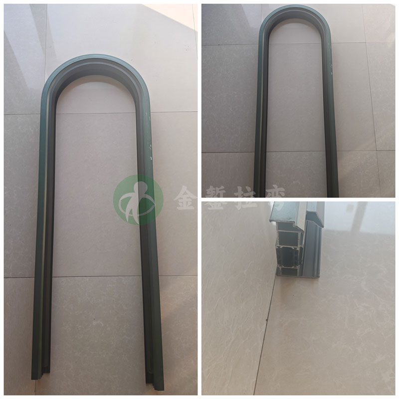 80框扇平齊圓弧窗整體拉彎